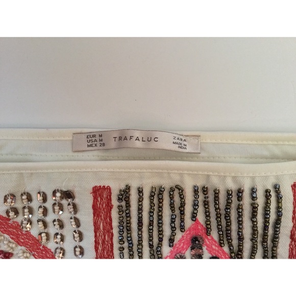 1 HOUR SALE Zara Mini skirt Pink Gray Embellished - Picture 7 of 8